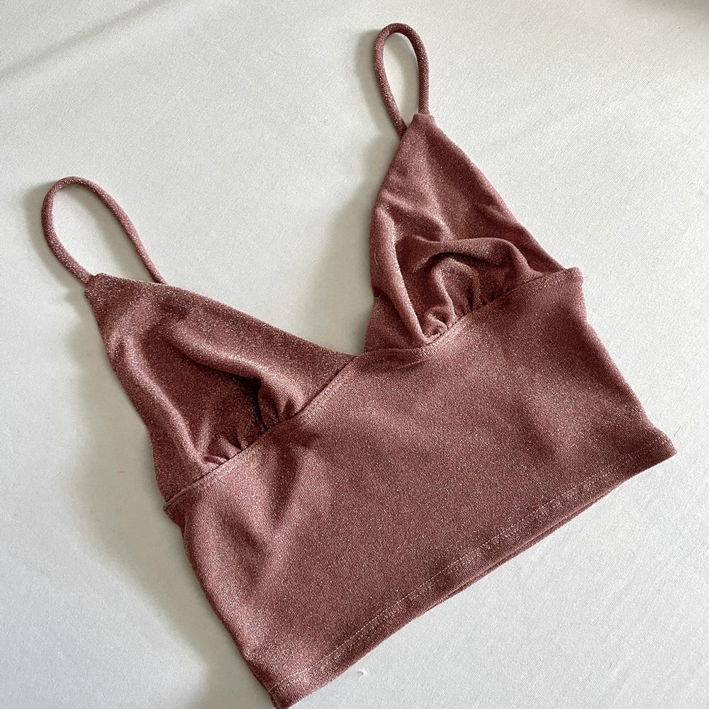 Urban Outfitters, Small rose sparkly crop top. NEW WITH TAGS!